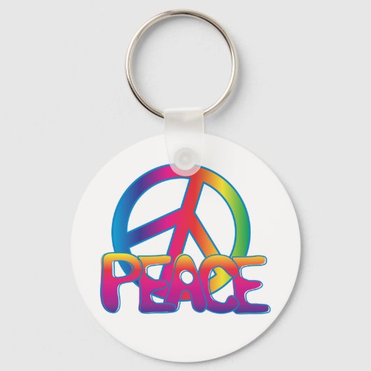 Kleurrijke Vredessymbool Sleutelhanger (Achterkant)