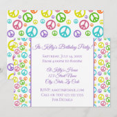 Kleurrijke Vredestekenen Verjaardag Kaart (Voorkant / Achterkant)