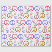 Kleurrijke vredestroepen cadeaupapier (Vlak)