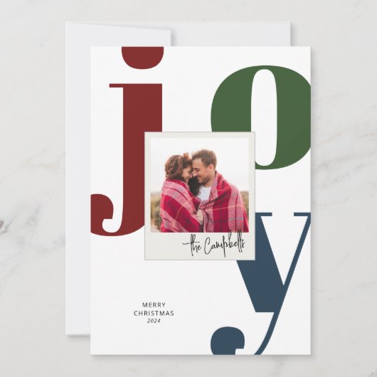 Kleurrijke Vreugde Snapshot Kerst Foto Feestdagenkaart (Voorkant)