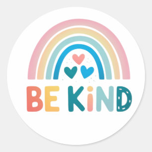 Kleurrijke vriendelijkheid regenboog ronde sticker