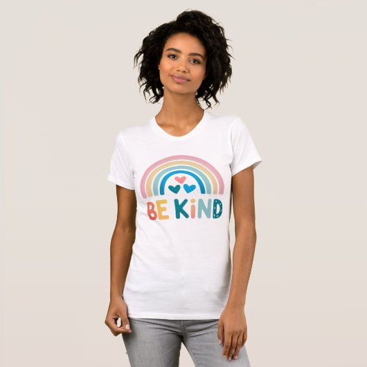 Kleurrijke vriendelijkheid regenboog t-shirt (Voorkant volledig)