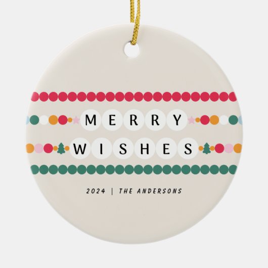 Kleurrijke Vriendschap Armband Vrolijke Wensen Vro Keramisch Ornament (Voorkant)