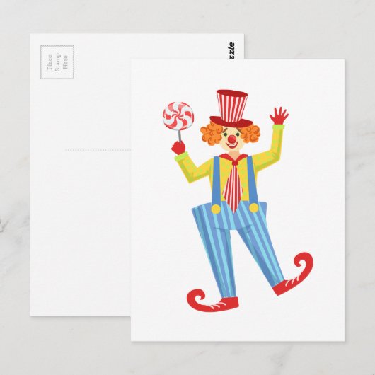 Kleurrijke vriendschappelijke kleding met Lollypop Briefkaart (Voorkant / Achterkant)