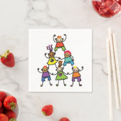 Kleurrijke VriendschapsPiramide voor Kinderen Servet (Insitu)