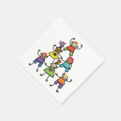 Kleurrijke VriendschapsPiramide voor Kinderen Servet (Hoek)