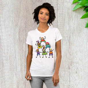 Kleurrijke Vriendschapspiramide voor Kinderen T-shirt