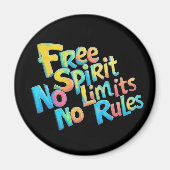 Kleurrijke vrije geest magneet (Voorkant)