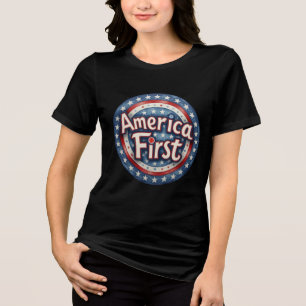 Kleurrijke vrijheid: Amerika eerst Tri-Blend Shirt