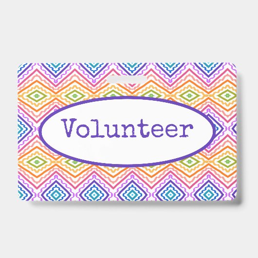 Kleurrijke Vrijwilliger Badge (Voorzijde)