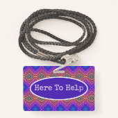 Kleurrijke Vrijwilliger Badge (Achterkant met draagriem)