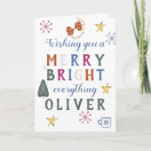 Kleurrijke Vrolijk en Helder Alles Scandi Feestdagen Kaart (Voorkant)