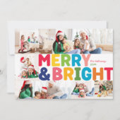 Kleurrijke Vrolijk en Helder Jaar In Review Zes Fo Feestdagenkaart (Voorkant)