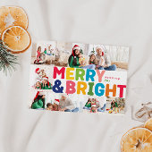 Kleurrijke Vrolijk en Helder Jaar In Review Zes Fo Feestdagenkaart