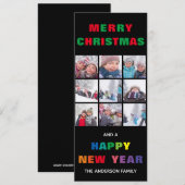 Kleurrijke vrolijk kerstfeest - Verticale kerstkaa Kaart (Voorkant / Achterkant)