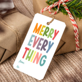 Kleurrijke vrolijke alles inclusief cute cadeaulabel
