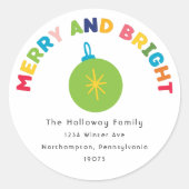 Kleurrijke Vrolijke en Heldere Envelopverbindingen Ronde Sticker (Voorkant)