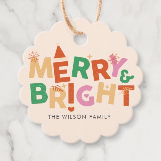 Kleurrijke Vrolijke en Heldere Familie Bedankjes Labels (Voorkant)