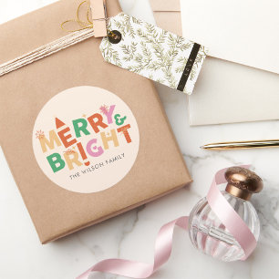 Kleurrijke Vrolijke en Heldere Familie Ronde Sticker