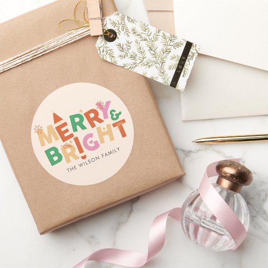 Kleurrijke Vrolijke en Heldere Familie Ronde Sticker