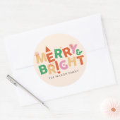 Kleurrijke Vrolijke en Heldere Familie Ronde Sticker (Envelop)