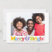 Kleurrijke vrolijke en heldere gezinsfoto Kerstmis Feestdagenkaart