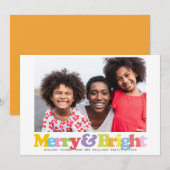 Kleurrijke vrolijke en heldere gezinsfoto Kerstmis Feestdagenkaart (Voorkant / Achterkant)