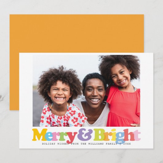 Kleurrijke vrolijke en heldere gezinsfoto Kerstmis Feestdagenkaart