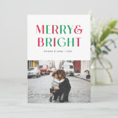 kleurrijke vrolijke en heldere kerstkaart (Staand voorkant)
