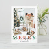 Kleurrijke Vrolijke en Heldere Kerstmisfoto Feestdagenkaart (Staand voorkant)