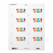 Kleurrijke Vrolijke en Heldere Rechthoekige Gift Etiket (Full Sheet)