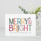 Kleurrijke vrolijke en heldere Schattigee retro st Feestdagenkaart (Staand voorkant)