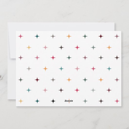 Kleurrijke vrolijke en heldere Schattigee retro st Feestdagenkaart (Achterkant)