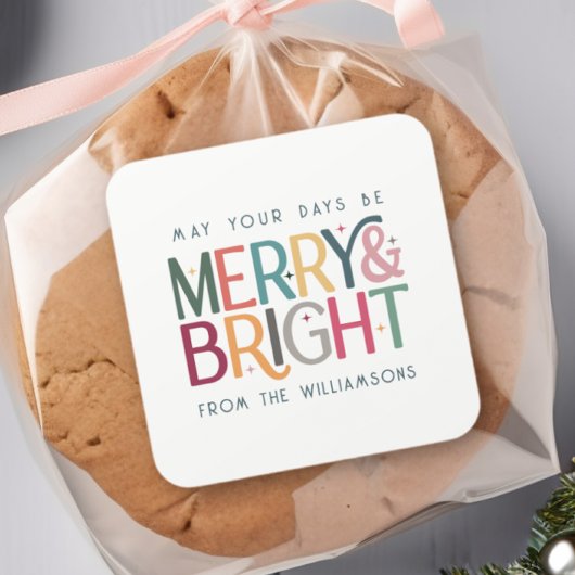 Kleurrijke vrolijke en heldere Schattigee Retro St Vierkante Sticker