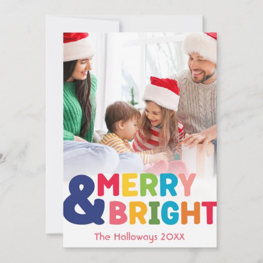 Kleurrijke vrolijke en heldere volledige verticale feestdagenkaart (Voorkant)