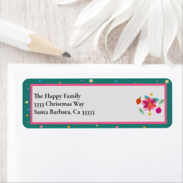 Kleurrijke vrolijke heldere kerst etiket