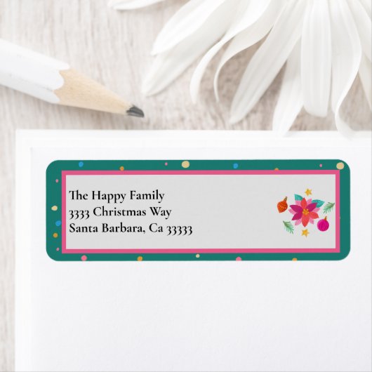 Kleurrijke vrolijke heldere kerst etiket (Insitu)