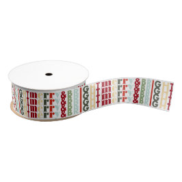 Kleurrijke Vrolijke & Heldere Kerstmis Grosgrain Lint