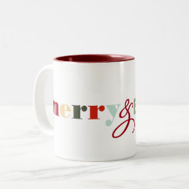 Kleurrijke Vrolijke & Heldere Kerstmis Tweekleurige Koffiemok