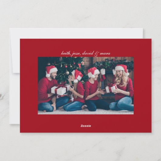 Kleurrijke Vrolijke & Heldere Kerstmisfoto Feestdagenkaart (Achterkant)