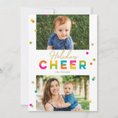 Kleurrijke vrolijke heldere vakantie fotokaart feestdagenkaart (Voorkant)