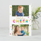 Kleurrijke vrolijke heldere vakantie fotokaart feestdagenkaart (Staand voorkant)