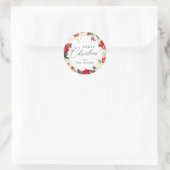 Kleurrijke vrolijke kerst floral ronde sticker (Tas)