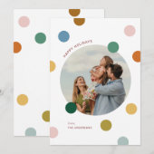 Kleurrijke vrolijke kerst fotokaarten feestdagenkaart (Voorkant / Achterkant)