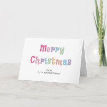 Kleurrijke vrolijke kerst gevouwen wenskaart