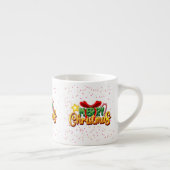 Kleurrijke vrolijke kerst harten en sterren espres espresso kop (Rechts)