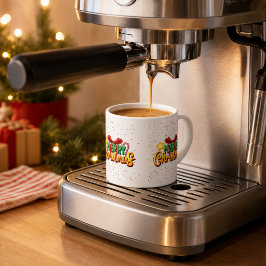 Kleurrijke vrolijke kerst harten en sterren espres espresso kop
