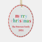 Kleurrijke vrolijke kerst jaarlijks Ornament (Rechts)