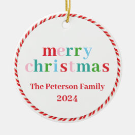 Kleurrijke vrolijke kerst jaarlijks Ornament