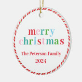 Kleurrijke vrolijke kerst jaarlijks Ornament (Links)